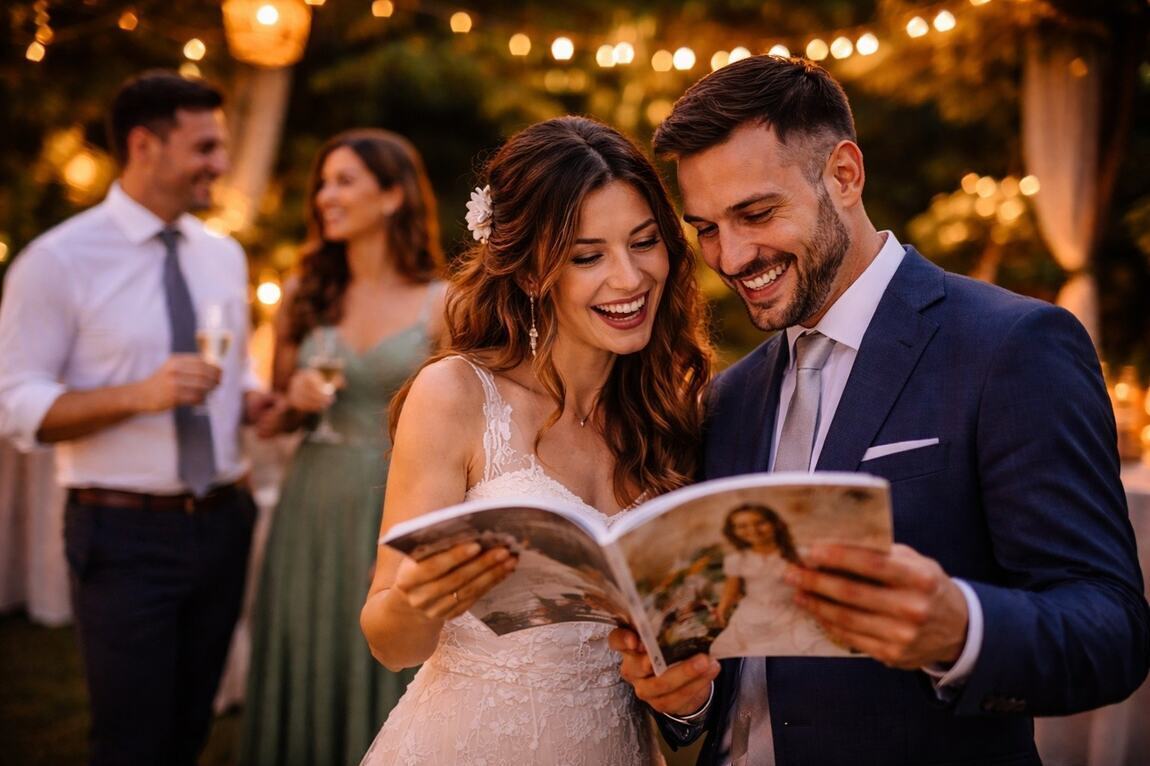 Brautpaar bei der Hochzeitsplanung mit Hochzeitsratgeber – Tipps für die perfekte Hochzeit