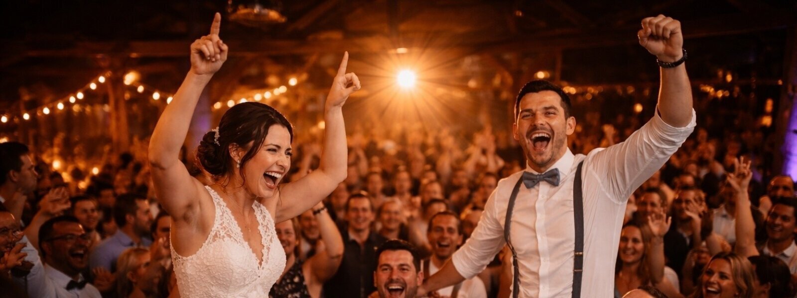 DJ in Vlotho sorgt für volle Tanzfläche bei einer ausgelassenen Hochzeitsfeier mit emotionaler Stimmung und vielen Gästen