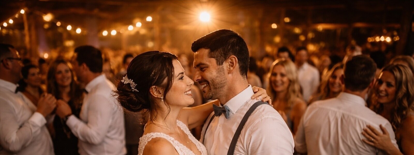 Hochzeitsfeier mit emotionalem Hochzeitstanz und stimmungsvoller Beleuchtung in Petershagen