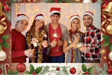 Christmas Layout einer Fotobox für Weihnachtsfeier und Event – Fotobox mieten in OWL